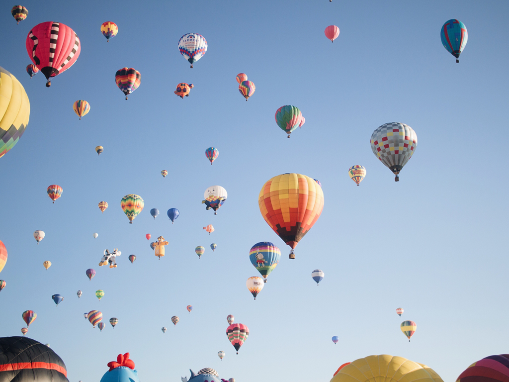 Several Hot Air Balloons in the Sky